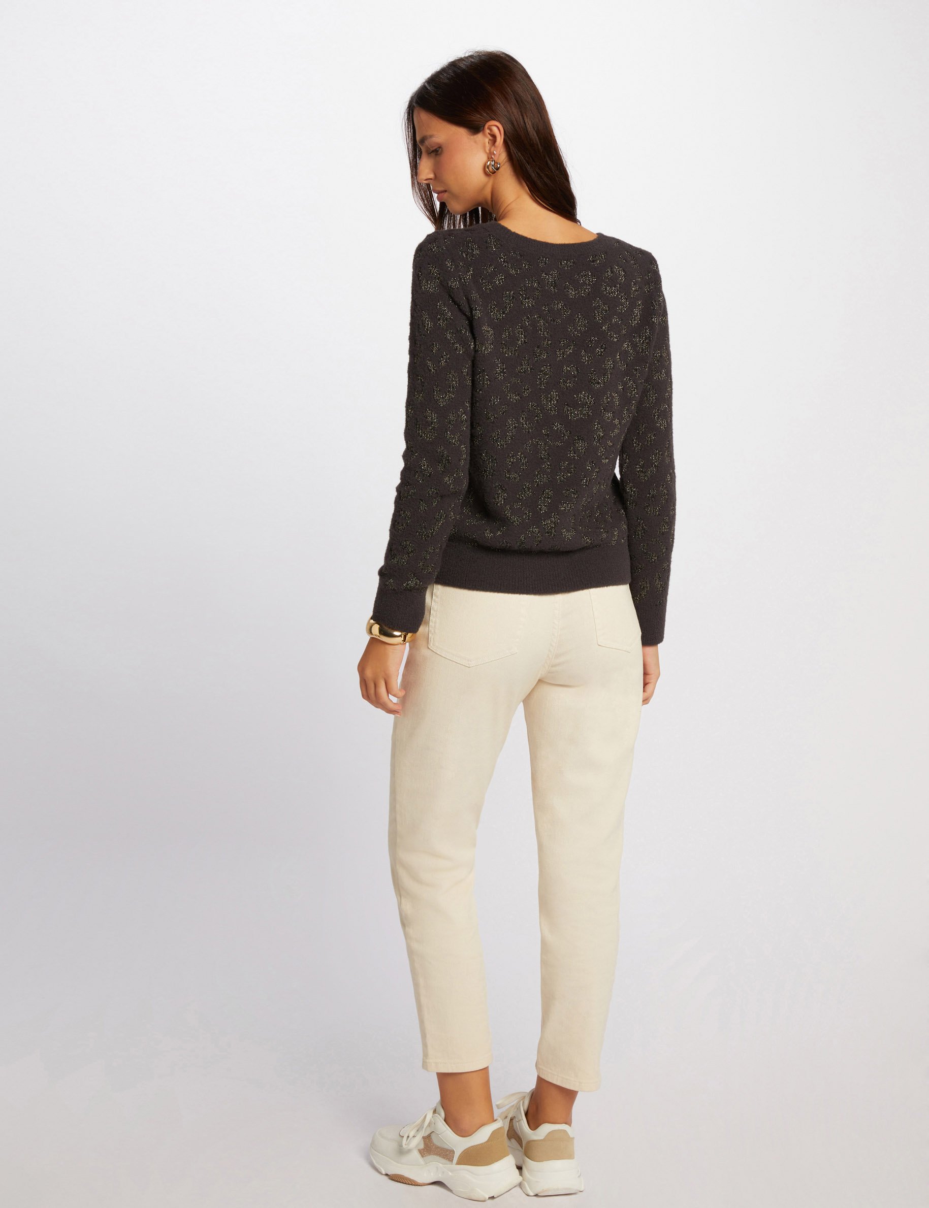 Pullover mit Rundhalsausschnitt anthrazitgrau damen