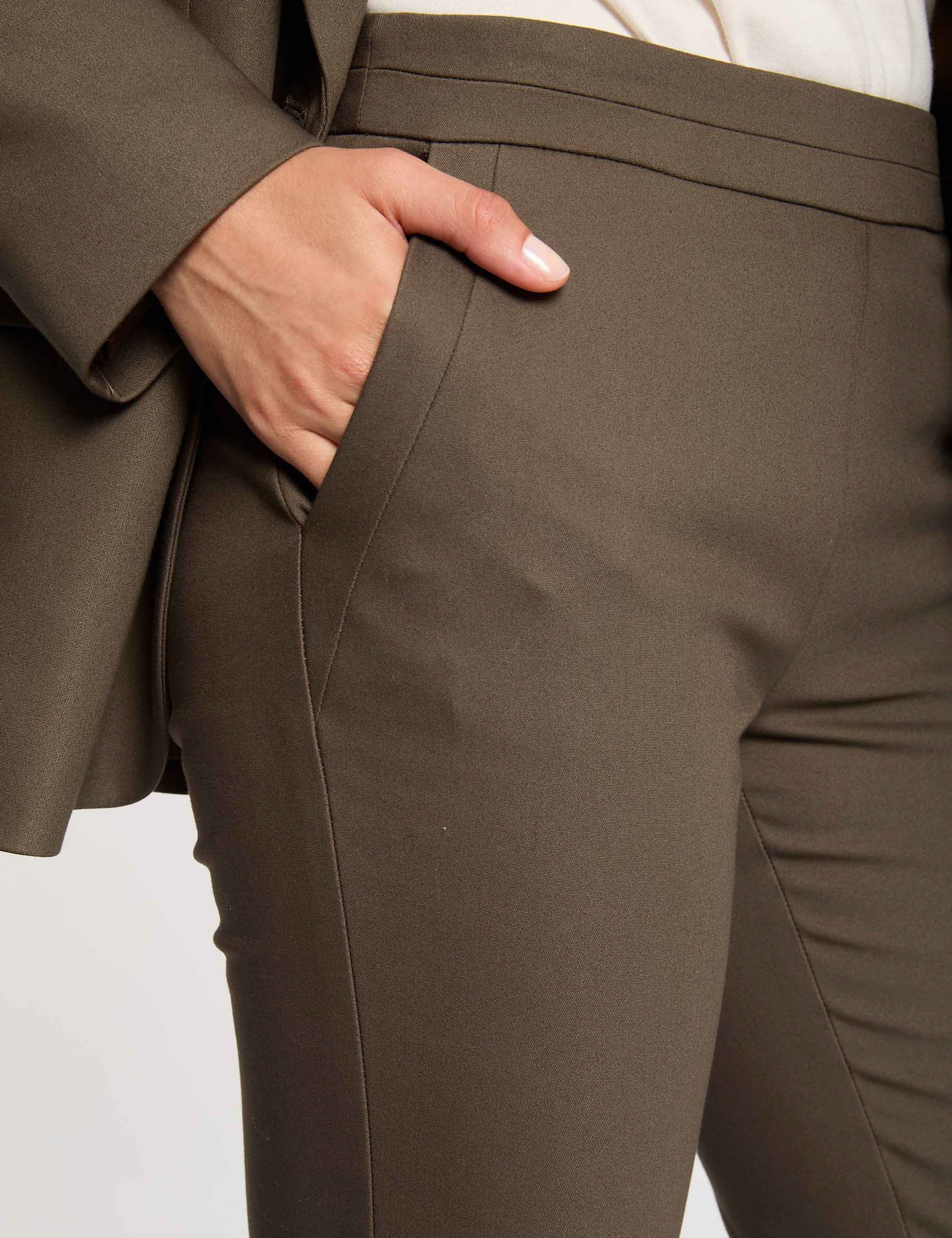 78 zigarettenhose khakigrun damen 7/8-Zigarettenhose khakigrün damen