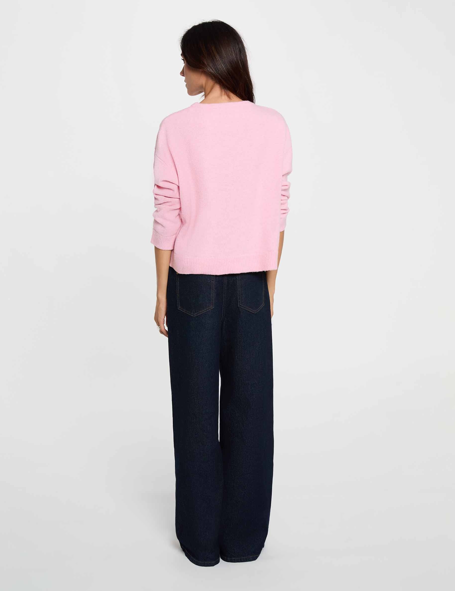 Pullover mit Rundhalsausschnitt pastellrosa damen
