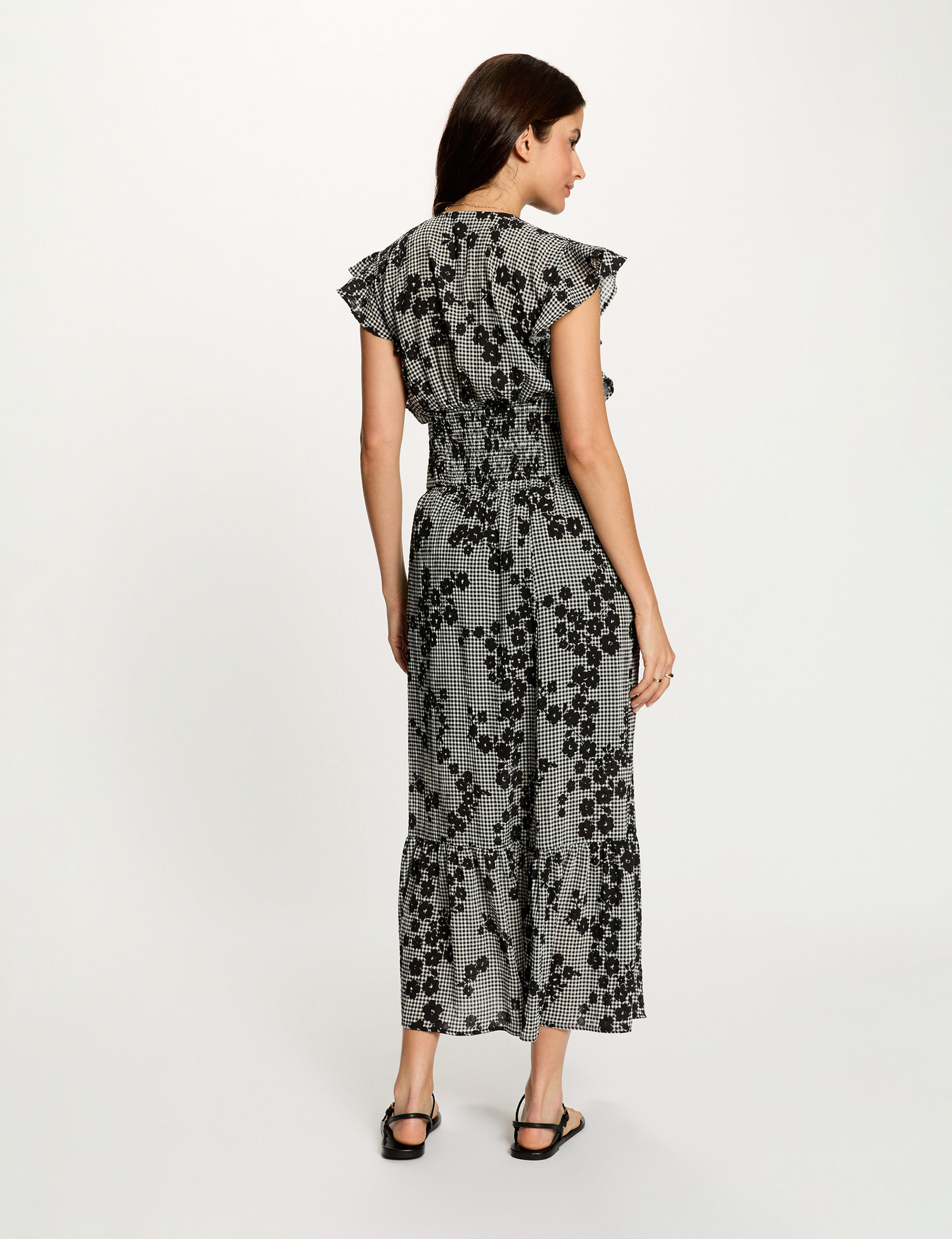 Chemise col v imprim&eacute;e multicolore femme